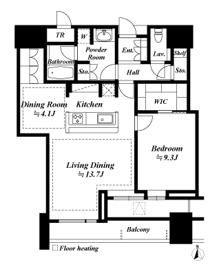 1LDKの間取図